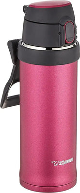 Zojirushi SM-QHE48RK, Flip-and-Go Stainless Mug, 16-Ounce, Hibiscus Red