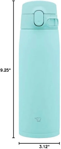 Zojirushi SM-VA60-AM Water Bottle, One-Touch Stainless Steel Mug, Seamless, 20.3 fl oz (600 ml), Mint Blue