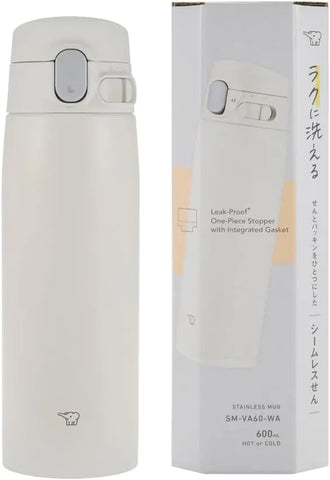 Zojirushi SM-VA60WA Vacuum Bottle 20 Ounce White