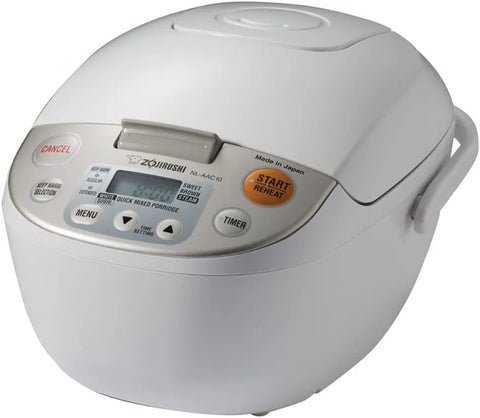 Zojirushi Nl AAC10 Micom Rice Cooker and Warmer, 5.5 Cup, 1.0 L | Micom Fuzzy-Logic Rice Cooker and Warmer, Steam Function, Includes Steaming Basket, Measuring Cup and Spatula