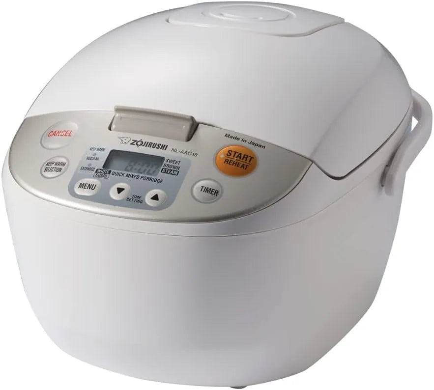 Zojirushi Nl AAC18 Micom Rice Cooker and Warmer, 10 Cup, 1.8 L | 10-Cup Micom Rice Cooker with Fuzzy-Logic, Steam Basket, Multiple Menu Settings, Keep-Warm, Made in Japan