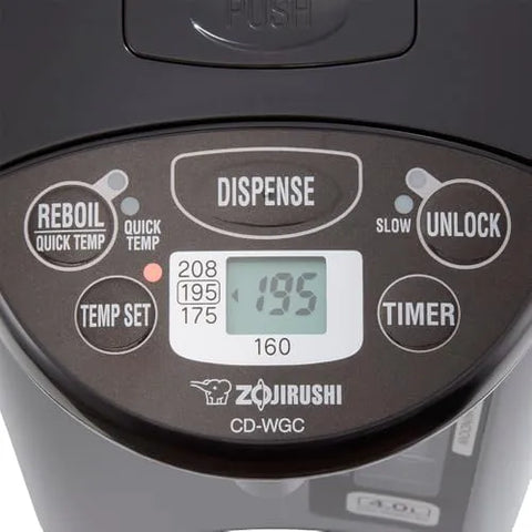 Zojirushi CD WGC30 Micom Water Boiler and Warmer | 3.0l, 4 Temps, 175 Degree F, 195 Degree F, 208 Degree F, Stainless Steel Interior, PFAS and Bpa-Free, 700W, 6-10 Hr Timer