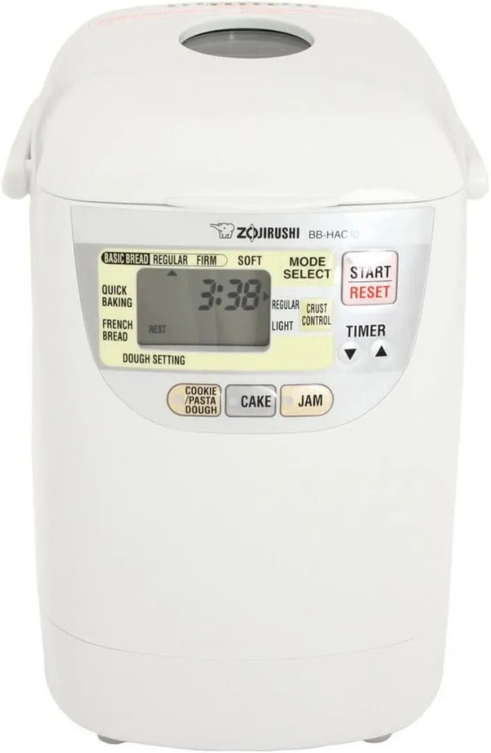 Zojirushi Bb HAC10 Home Bakery Mini Breadmaker, 1 Lb (White) | Bakes 1-Lb Loaves, 13-Hour Delay Timer, Quick-Bake under 2 Hrs, Dough and Jam and Cake Settings, Nonstick Pan and Kneader