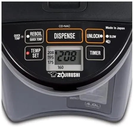 Zojirushi Micom Water Boiler and Warmer, 4.0 L (Black) | 4.0l, 4 Temps, Quick Temp, 5-Step Timer, 800W, Fluorine-Coated Interior, Bpa-Free
