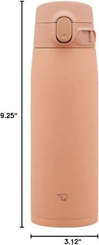 Zojirushi SM-VA60-TM Water Bottle, One-Touch Stainless Steel Mug, Seamless, 20.3 fl oz (600 ml), Pale Taupe