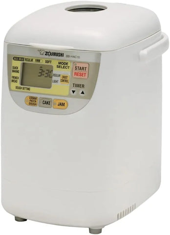 Zojirushi Bb HAC10 Home Bakery Mini Breadmaker, 1 Lb (White) | Bakes 1-Lb Loaves, 13-Hour Delay Timer, Quick-Bake under 2 Hrs, Dough and Jam and Cake Settings, Nonstick Pan and Kneader