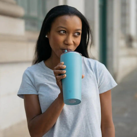 Zojirushi SX-HA89H-GM Stainless Tumbler with Straw 30 ounces Aqua Green