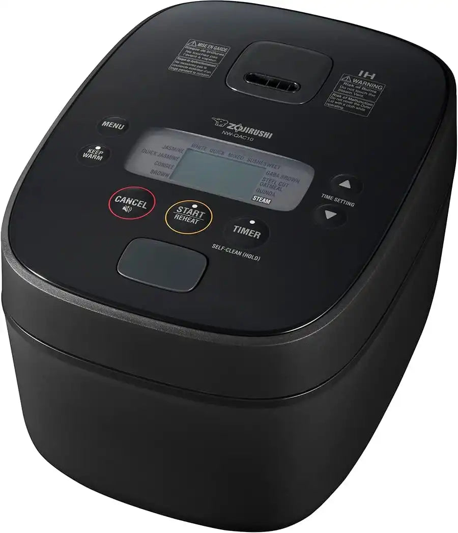 Zojirushi Nw QAC10 5.5 Cup Induction Rice Cooker and Warmer (Black) | 5.5-Cup Ih Rice Cooker, Spherical Double-Nonstick Pan, Multi-Menu, Quinoa, Oatmeal, Steam Tray, Spatula, Measuring Cup