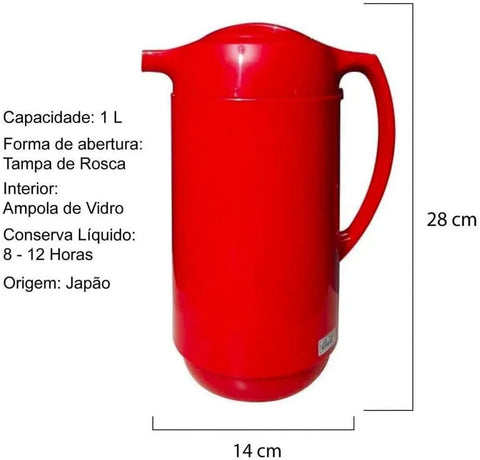 Zojirushi AHGB-10DRA Thermal Serve Carafe, 1.0L, 1L, Red