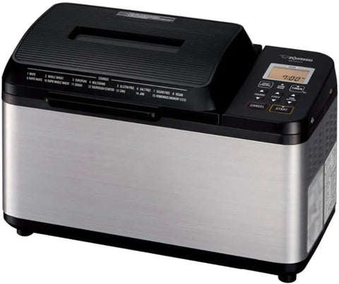 Zojirushi Bb PDC20BA Virtuoso Plus 2 Lb Breadmaker, Black | 2-Lb Loaf, Dual Kneading Blades and Lid and Bottom Heaters for Even Baking, Gluten-Free, Vegan and Rapid Programs, 120v/700w