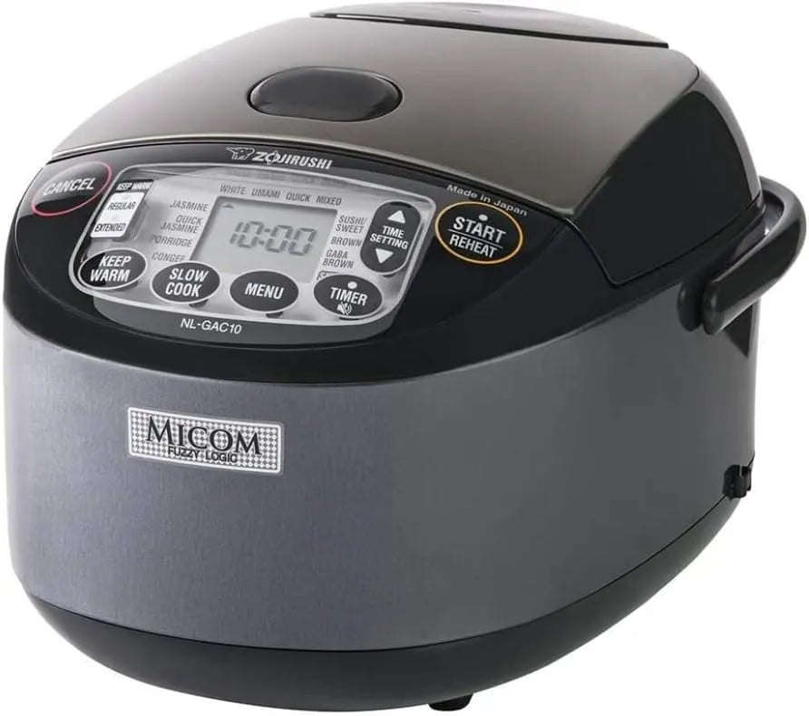 Zojirushi Nl GAC10BM 5.5 Cup Umami Micom Rice Cooker and Warmer (Black) | 5.5-Cup Capacity, Umami Setting, Micom Fuzzy Logic, 1.5mm Nonstick Inner Pan, 120v/610w, Metallic Black