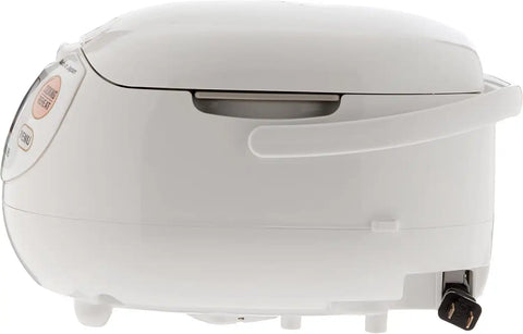 Zojirushi Ns ZCC10 Neuro Fuzzy Rice Cooker and Warmer (White) | 5.5-Cup Neuro Fuzzy Rice Cooker, Menu Settings for White, Brown, Porridge, Quick, Nonstick Spherical Pan, Made in Japan