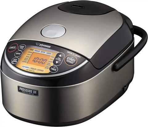 Zojirushi Np NWC10XB Pressure Ih Rice Cooker 5.5 Cup (Black) | AI Fuzzy-Logic Plus Pressure Ih, 11 Menus, Sushi, Brown, Congee, Steel-Cut Oats, 1240W, Made in Japan