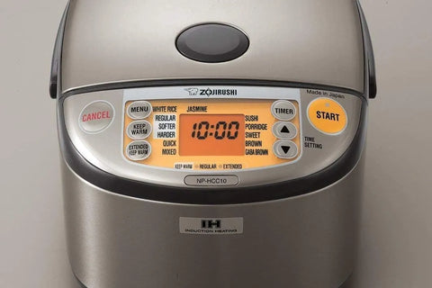 Zojirushi NP-HCC10XH Induction Heating System Rice Cooker and Warmer, 5.5-Cup, Stainless Dark Gray