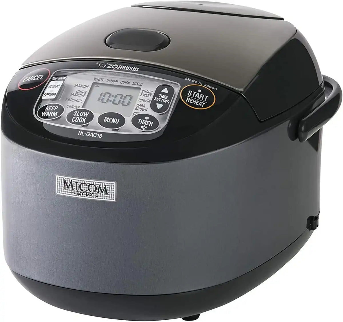 Zojirushi NL-GAC18 BM Umami Micom Rice Cooker & Warmer, 10-Cup, Metallic Black, Made in Japan