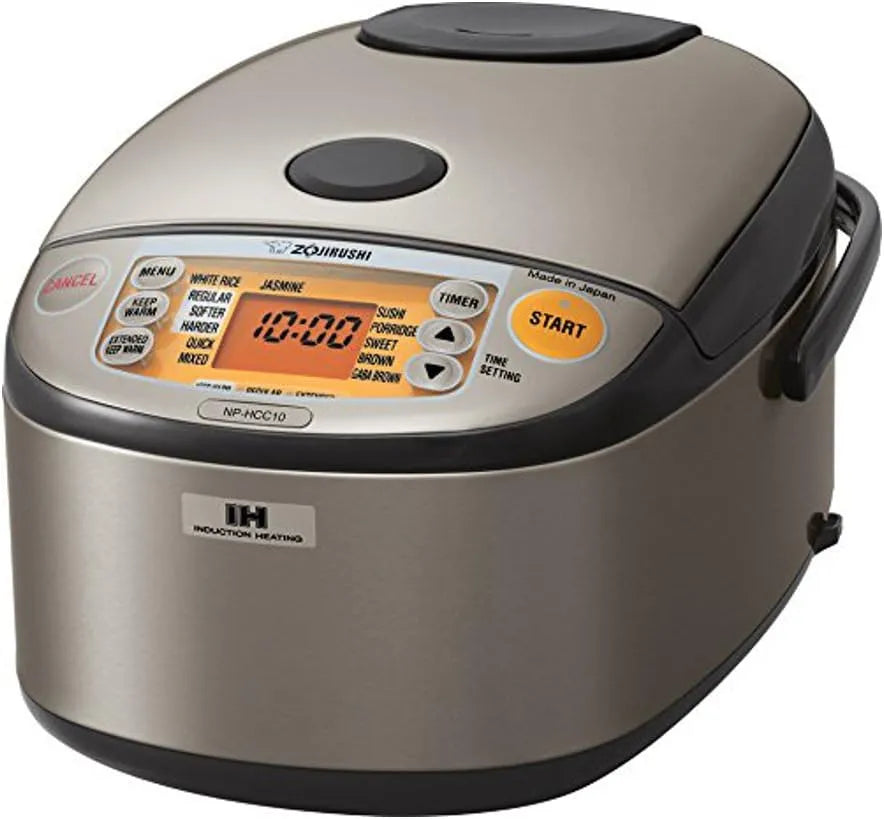 Zojirushi NP-HCC10XH Induction Heating System Rice Cooker and Warmer, 5.5-Cup, Stainless Dark Gray