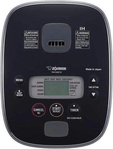 Zojirushi Nw QAC10 5.5 Cup Induction Rice Cooker and Warmer (Black) | 5.5-Cup Ih Rice Cooker, Spherical Double-Nonstick Pan, Multi-Menu, Quinoa, Oatmeal, Steam Tray, Spatula, Measuring Cup