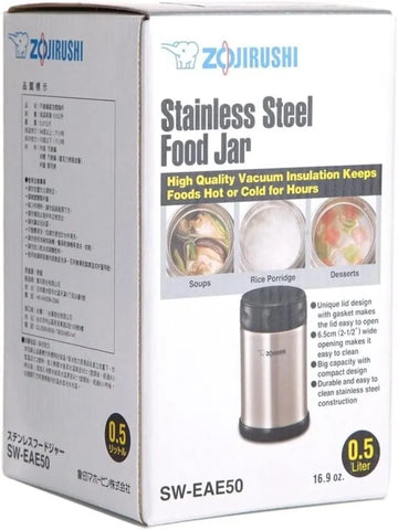 Zojirushi Steel Food Jar, 25-Ounce, Black/Stainless