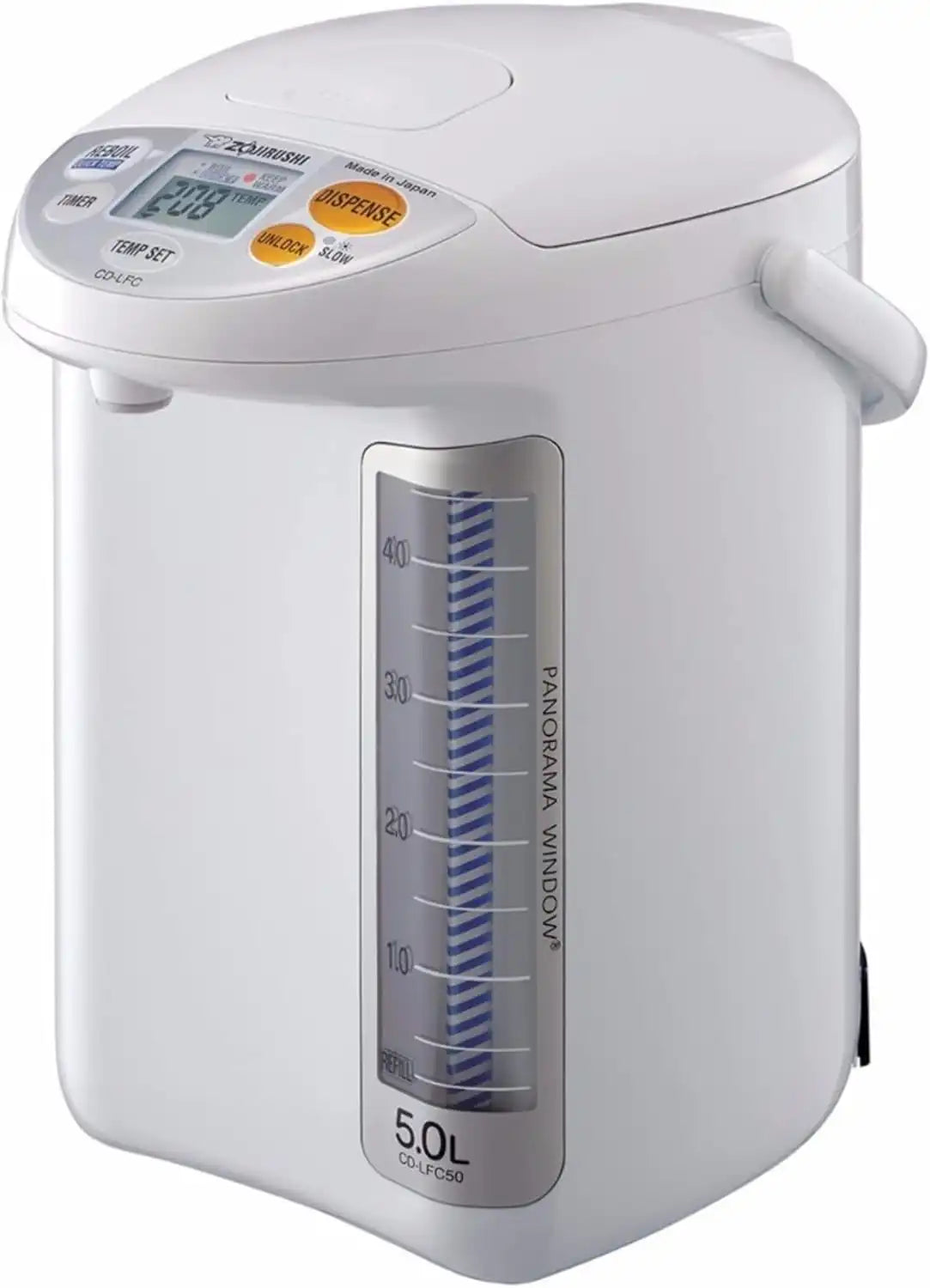 Zojirushi CD LFC50 Micom Water Boiler and Warmer, 5.0l, 169 Oz (White) | 5.0l Capacity, Micom Temp Control, 4 Keep-Warm Settings, Panorama Window, Quick Temp Mode, (169 Oz)