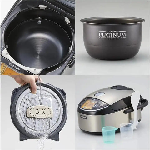 Zojirushi Np NWC10XB Pressure Ih Rice Cooker 5.5 Cup (Black) | AI Fuzzy-Logic Plus Pressure Ih, 11 Menus, Sushi, Brown, Congee, Steel-Cut Oats, 1240W, Made in Japan
