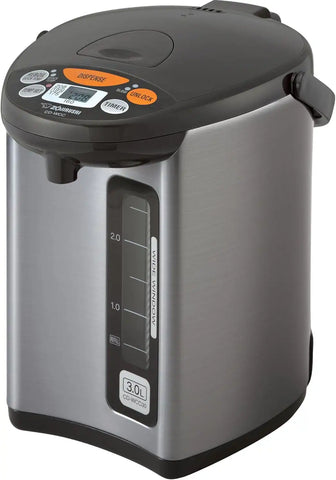Zojirushi Micom Water Boiler and Warmer CD WCC30, 3.0l, 101 Oz (Silver) | 4 Keep-Warm Temps 160 Degree /175 Degree /195 Degree /208 Degree F, Quick Temp, 700W, Energy-Saving Timer, (101 Oz)
