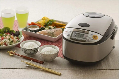 Zojirushi Ns TSC10 5.5 Cup Micom Rice Cooker and Warmer, 1.0l | Micom Fuzzy Logic, Steam and Cake Menus, Keep-Warm, Delay Timer, Includes Steamer Basket and Spatula