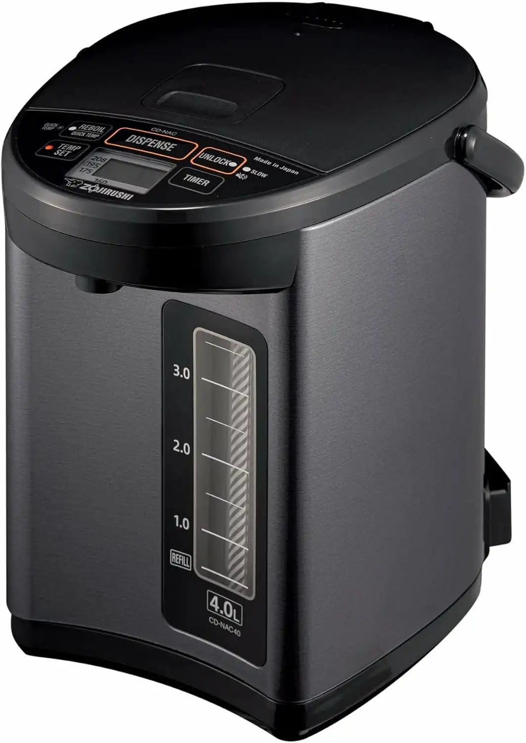 Zojirushi Micom Water Boiler and Warmer, 4.0 L (Black) | 4.0l, 4 Temps, Quick Temp, 5-Step Timer, 800W, Fluorine-Coated Interior, Bpa-Free