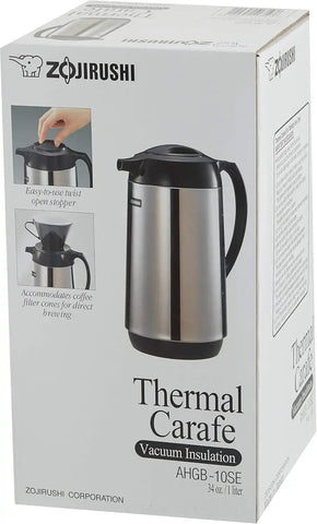 Zojirushi AHGB-10SE, Thermal Serve Carafe, 34 oz. / 1.0 liter, Polished Stainless Steel, Made in Japan