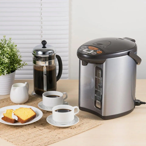Zojirushi Micom Water Boiler and Warmer CD WCC30, 3.0l, 101 Oz (Silver) | 4 Keep-Warm Temps 160 Degree /175 Degree /195 Degree /208 Degree F, Quick Temp, 700W, Energy-Saving Timer, (101 Oz)