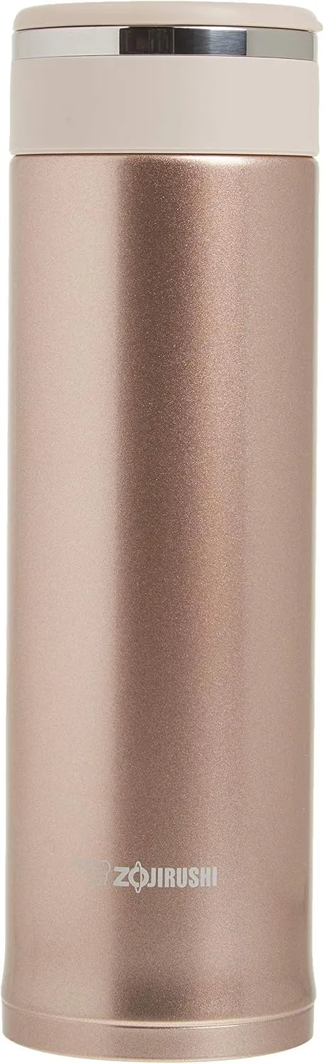 Zojirushi SM-JTE46PX Stainless Steel Travel Mug with Tea Leaf Filter, 16-Ounce, Pink Champagne