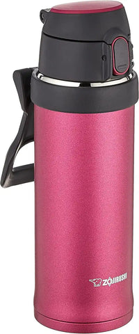 Zojirushi SM-QHE48RK, Flip-and-Go Stainless Mug, 16-Ounce, Hibiscus Red