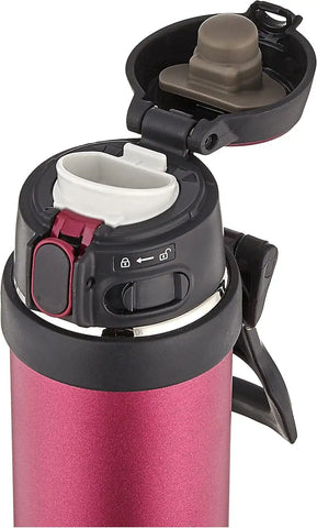 Zojirushi SM-QHE48RK, Flip-and-Go Stainless Mug, 16-Ounce, Hibiscus Red